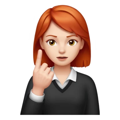 Red head with middle finger sticker