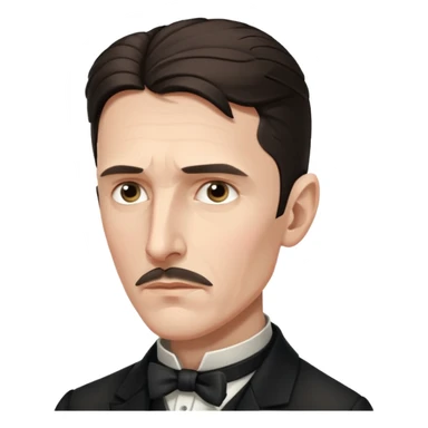 Nikolai Tesla, pensive sticker