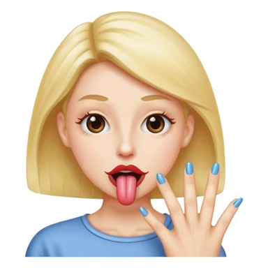 Tongue sticking out with nails  sticker