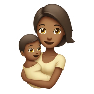 Mom holding a baby sticker