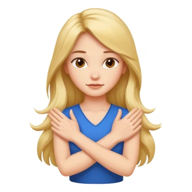 Woman Gesturing N, A woman with arms crossed forming an 'X' sticker