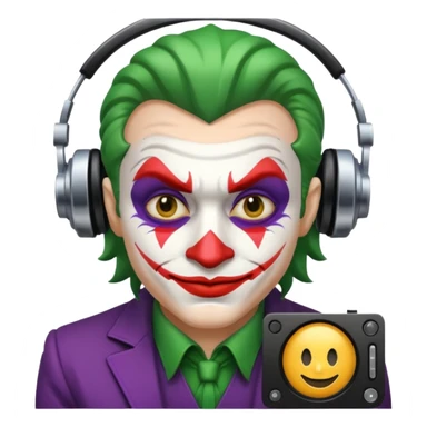 Emoji saying dj joker sticker