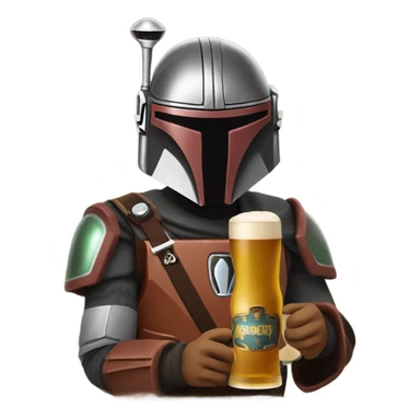 Mandolorian with beer sticker