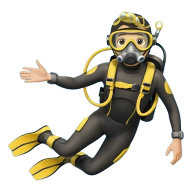 scuba diver with bubbles sticker