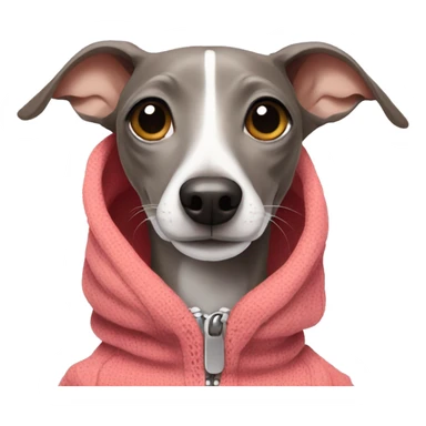 Italian Greyhound with clothes sticker