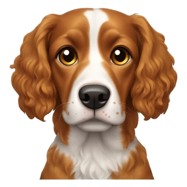 French brittany dog with wavy hair. Face is all black. Little bit of a light orange under his eyes/up his snout. Light orange eyebrows. Head is black in color. Wavy black ears. Ears are all black.  sticker