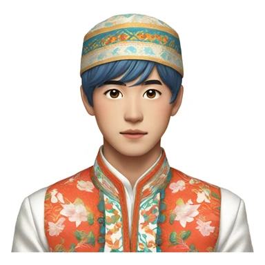 BTS V with traditional dress sticker