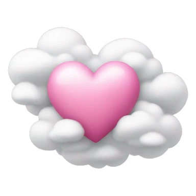 pink heart in white cloud sticker