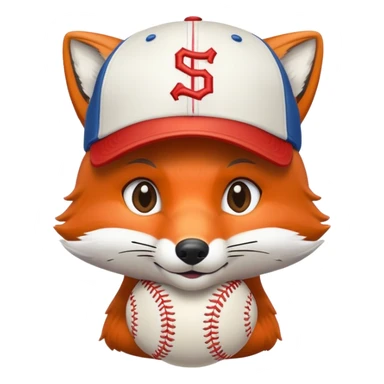 Fox wearing a baseball hat sticker