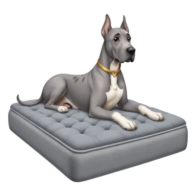 Gray Great Dane on king size mattress floppy ears sticker