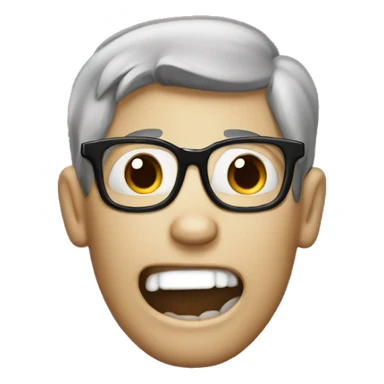 Nerd emoji with only two front teeth sticker