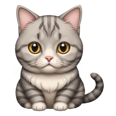 A grey striped Scotch fold with folded ears, a cute cat sticker