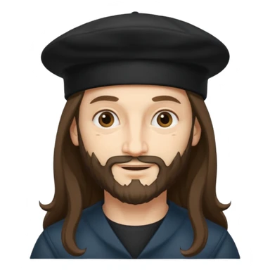 Leonardo da Vinci wear black berret hat sticker