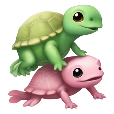 Axolotl and turtle friends sticker