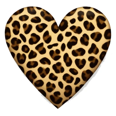 Leopard print heart sticker
