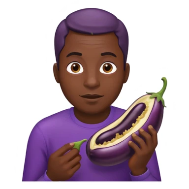 Black guy eating eggplant sticker