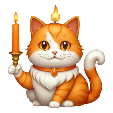 candle-holding cat sticker