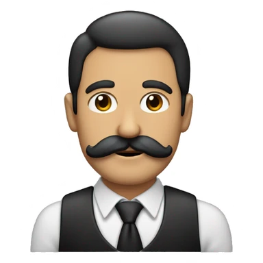 Hombre caucacico de 40 años con bigote negro y unas canas en las cienes sticker