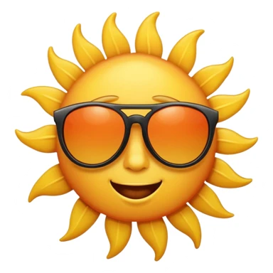 cool sun with sunglasses sticker