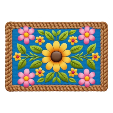 a doormat with floral patterns sticker