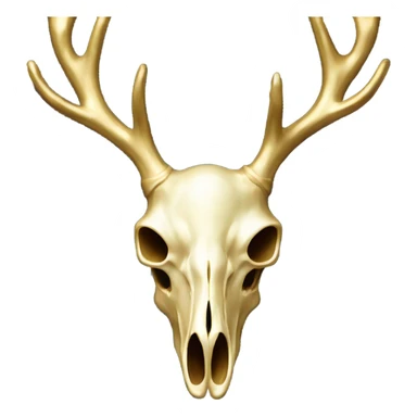 Gold deer skull with floral pattern  sticker