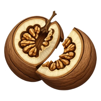 walnut split in half sticker