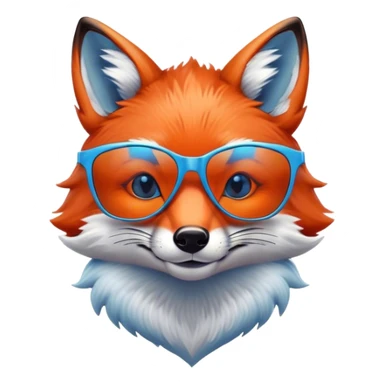 Sly handsome fox with blue tinted sunglasses sticker