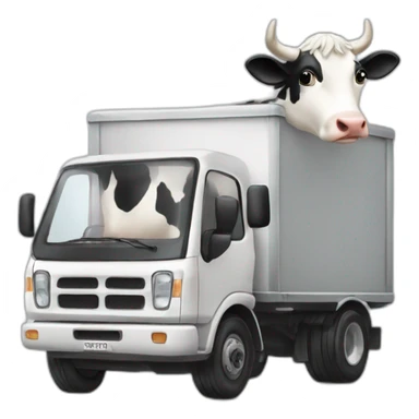 vache sur un camion sticker