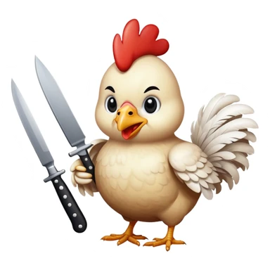 Chicken with a knife sticker