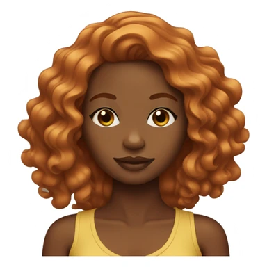 ginger black girl with body wave hair sticker