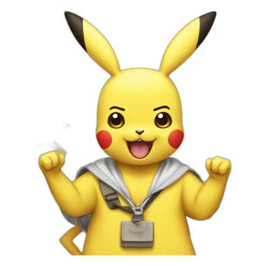 Picachu con bantman sticker