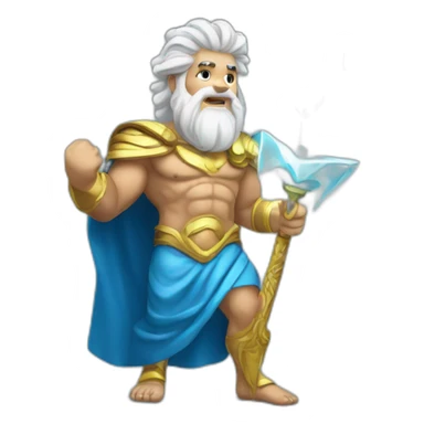 zeus, king of the gods holding a lighting bolt sticker