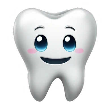 tooth with happy face and shinny sticker