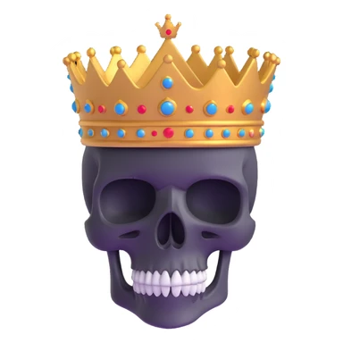 red and black skull with crown sticker