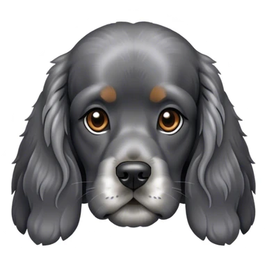 english cocker spaniel dark silver sticker