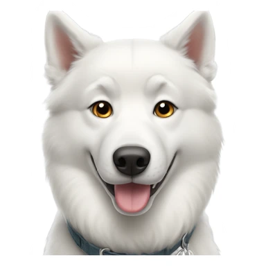 A white husky dog judger sticker
