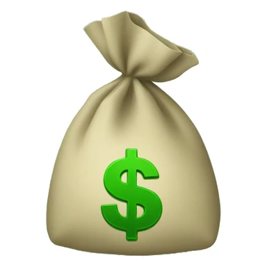 Money bag with green dollar sign sticker