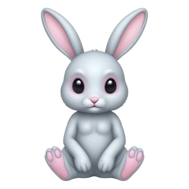 full body cute humanoid peacefull alien furry bunny with 6 legs and eye stalks sticker