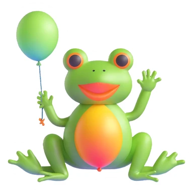 frog shaped like a balloon animal sticker