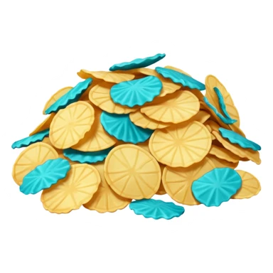 full turquoise colored potato chips sticker