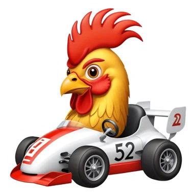 Rooster in a race car sticker