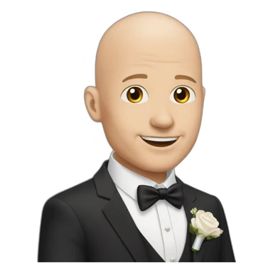 bald barry tegg at wedding sticker