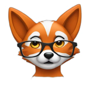 Foxy at the laptop  sticker