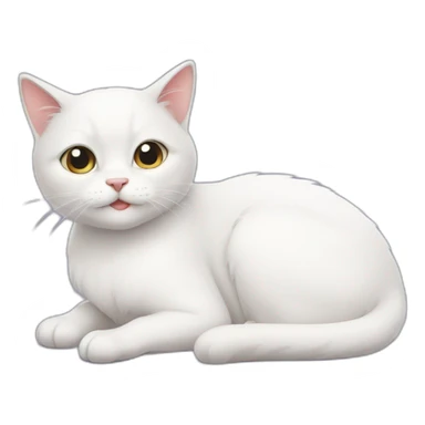white cat slipped  sticker