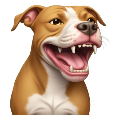 Smiling pit bull with fangs sticker