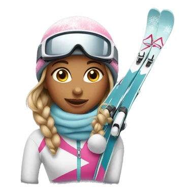Cute skiing girl sticker