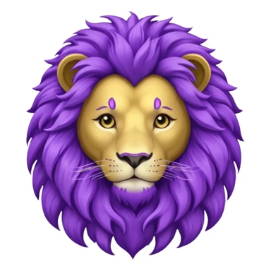 glitter purple and cian lion sticker