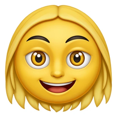 Cara amarilla con los ojos entrecerrados y una leve sonrisa cruel y macabra sticker