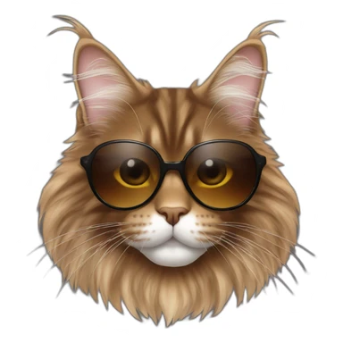 Brown maine coon with sunglasses sticker