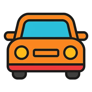 car icon in color outline style sticker